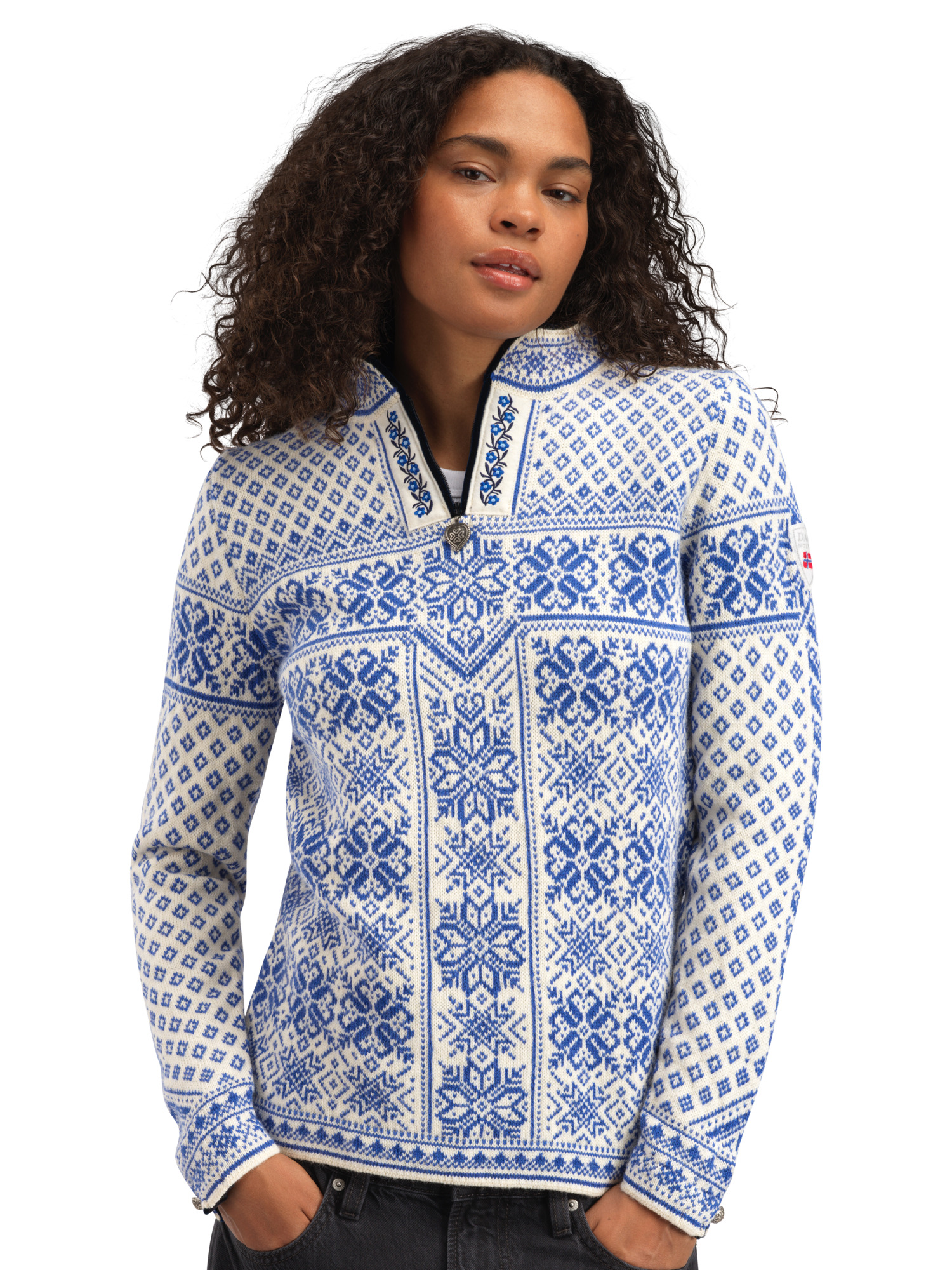 Peace Women’s Knit Sweater  Ultramarine Offwhite