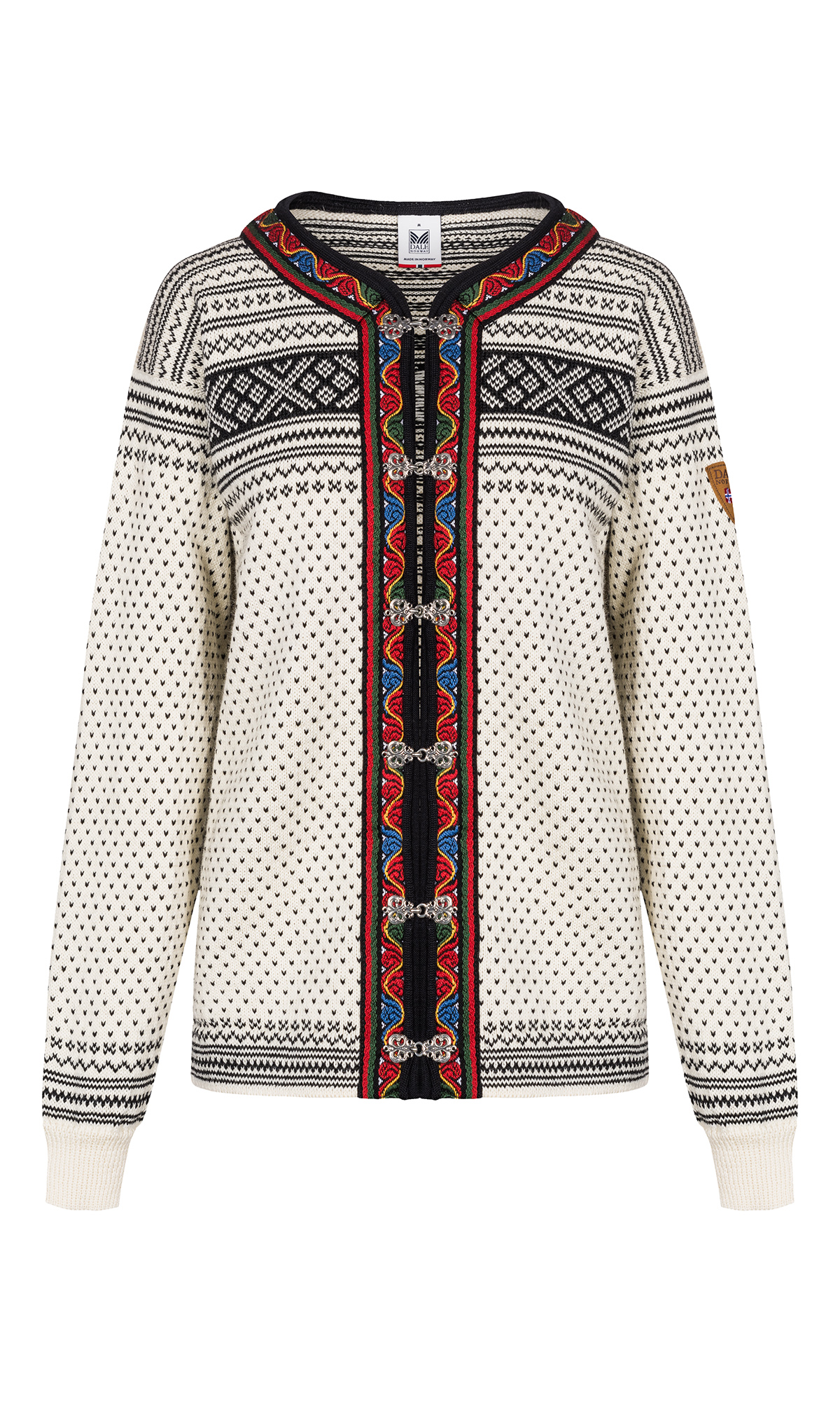 Setesdal Lusekofte Jacket - Norwegian Wool  Offwhite Black