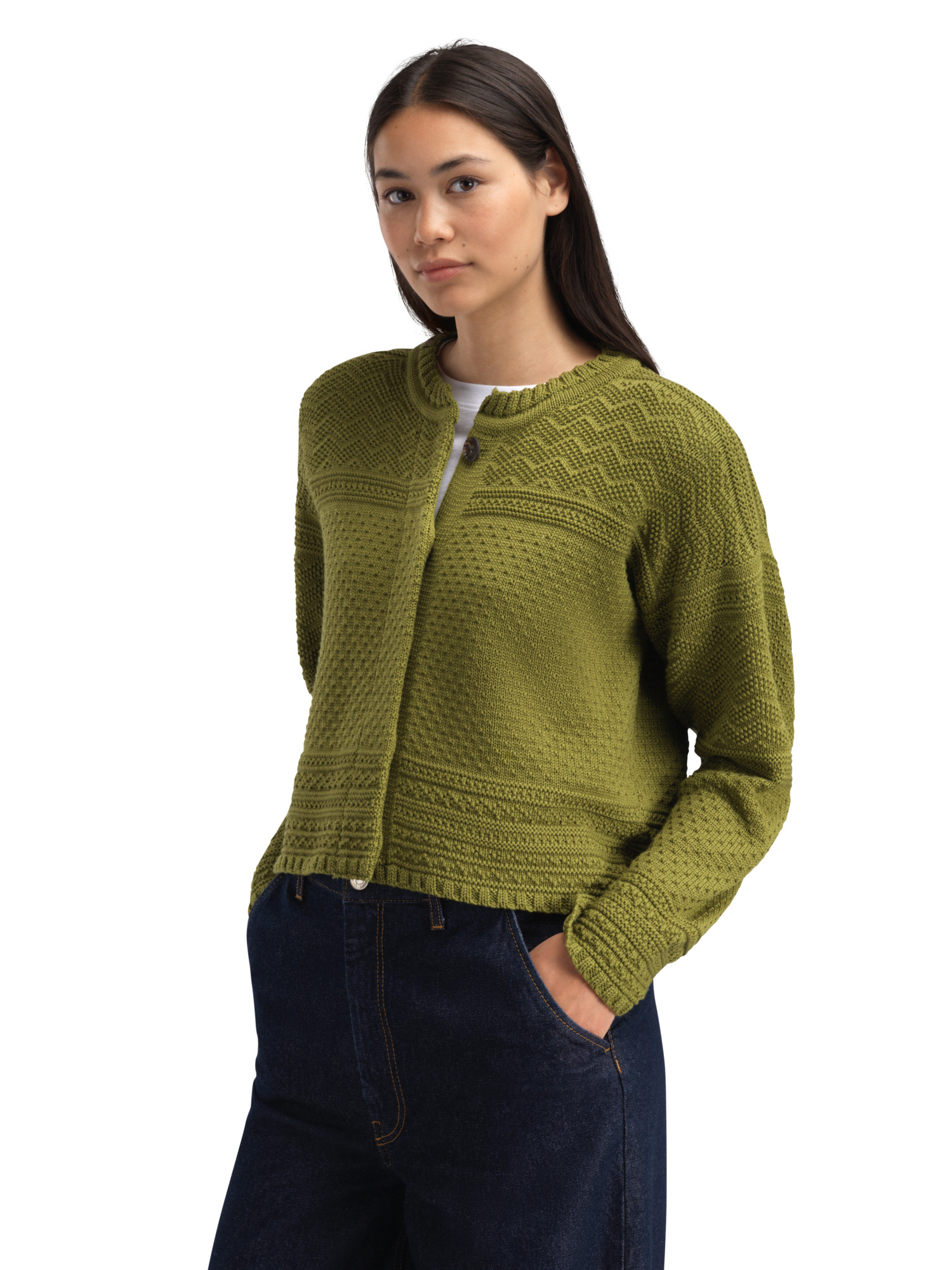 Lusa Women's Cardigan - Norwegian Wool Alum Green