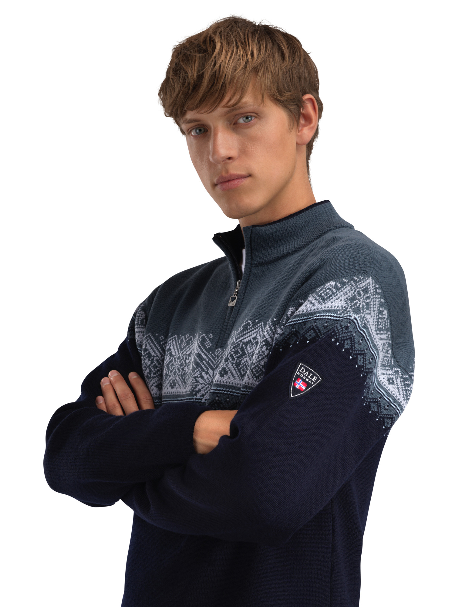 Moritz Men’s Sweater - Merino Wool Marine Steel Ice