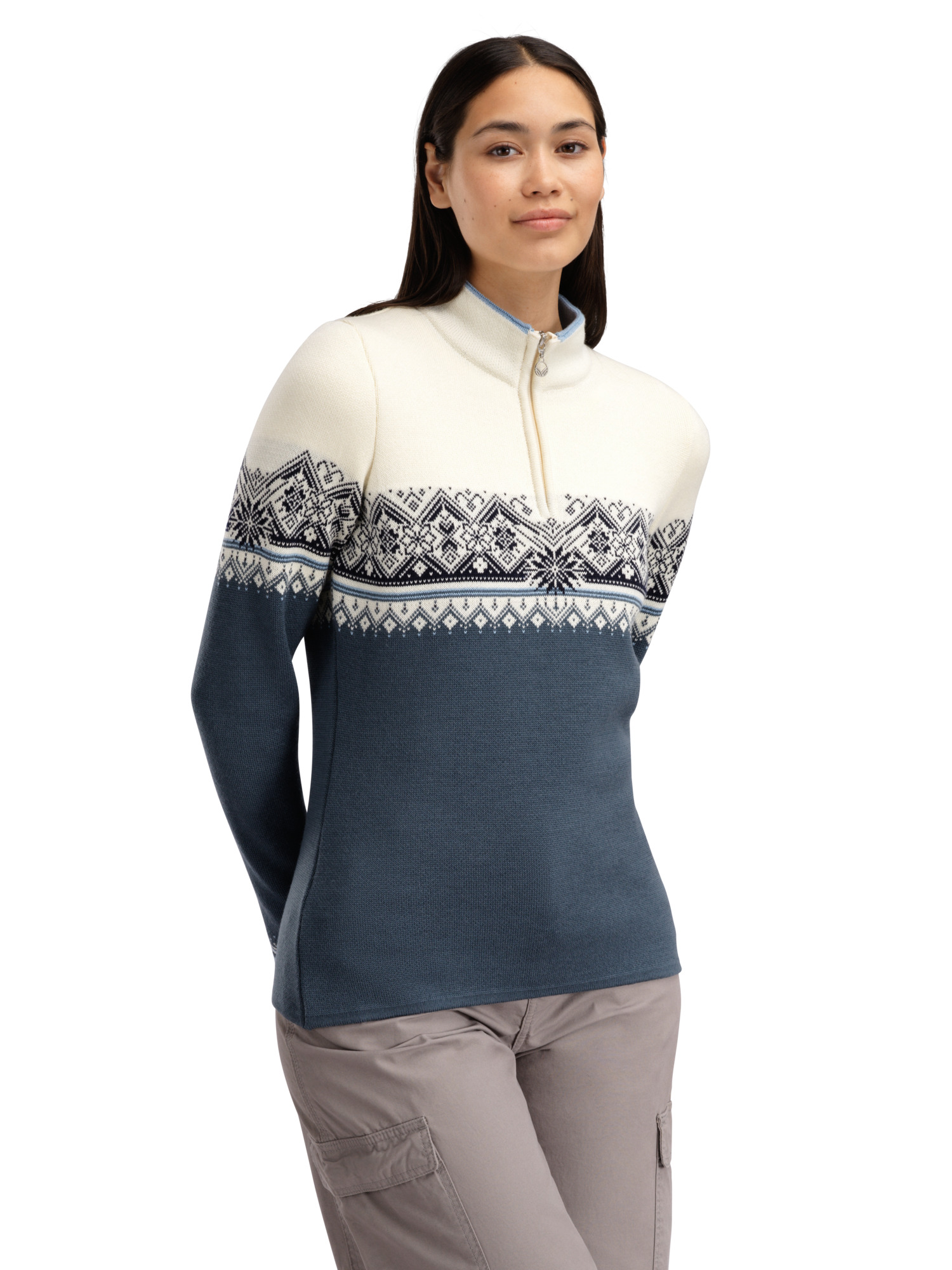 Moritz Women’s Sweater - Merino Wool Steel Offwhite Marine