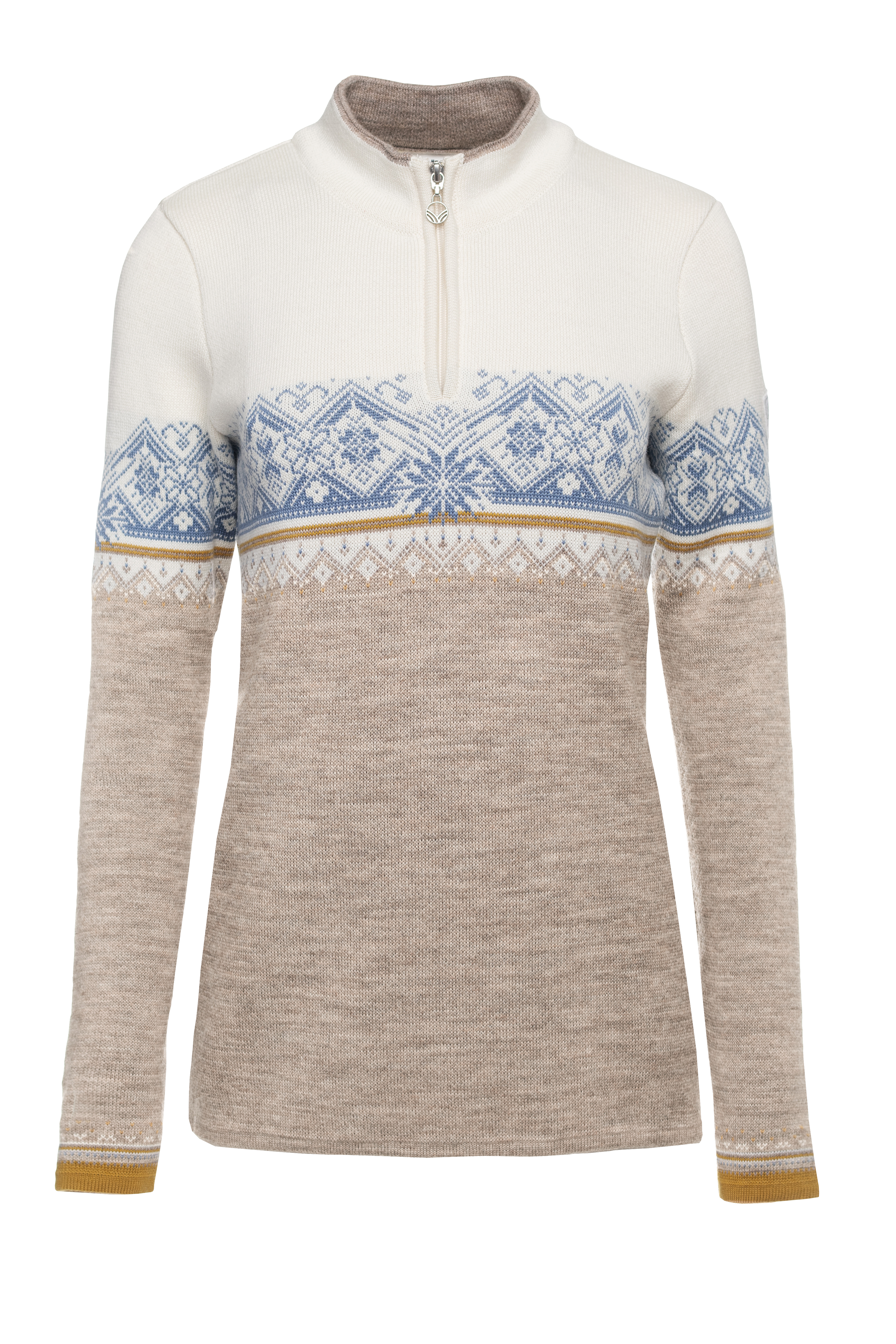 Moritz Women’s Sweater - Merino Wool Sand Offwhite Blueshadow