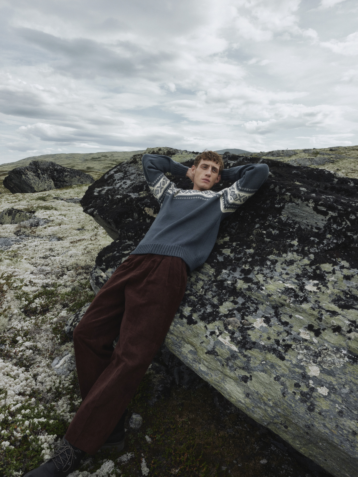 Cortina 1956 Sweater - Norwegian Wool Steel Offwhite