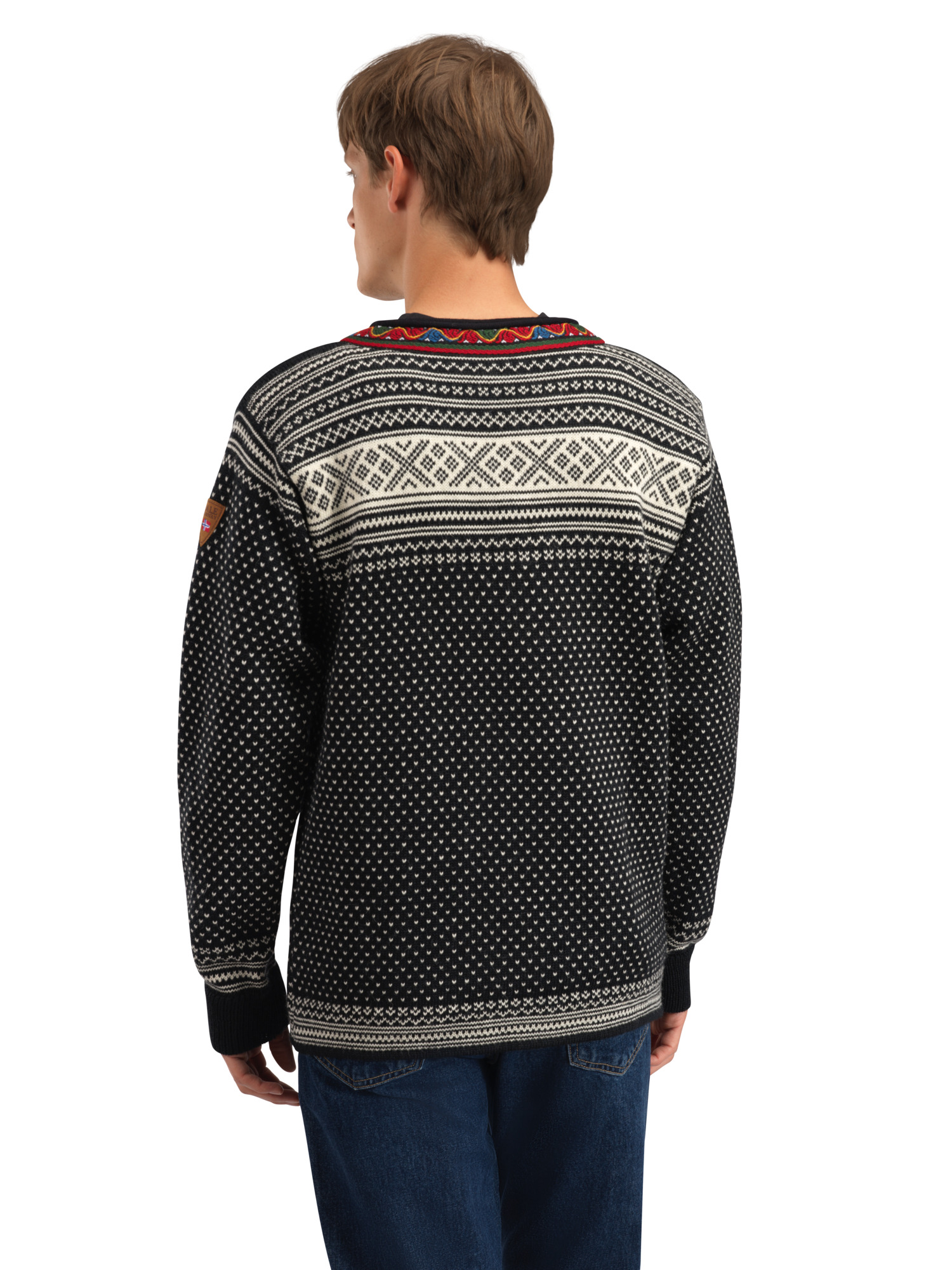 Setesdal Lusekofte Sweater - Norwegian Wool Black Offwhite