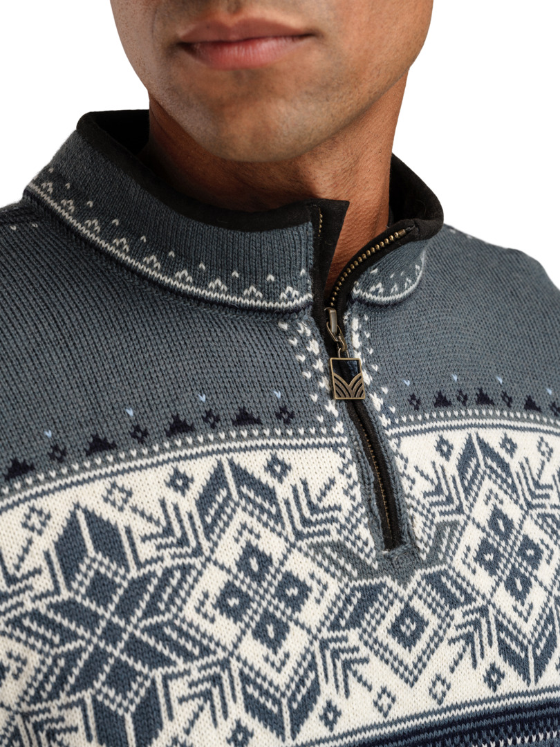 Blyfjell Men's Knit Sweater Steel Offwhite Navy