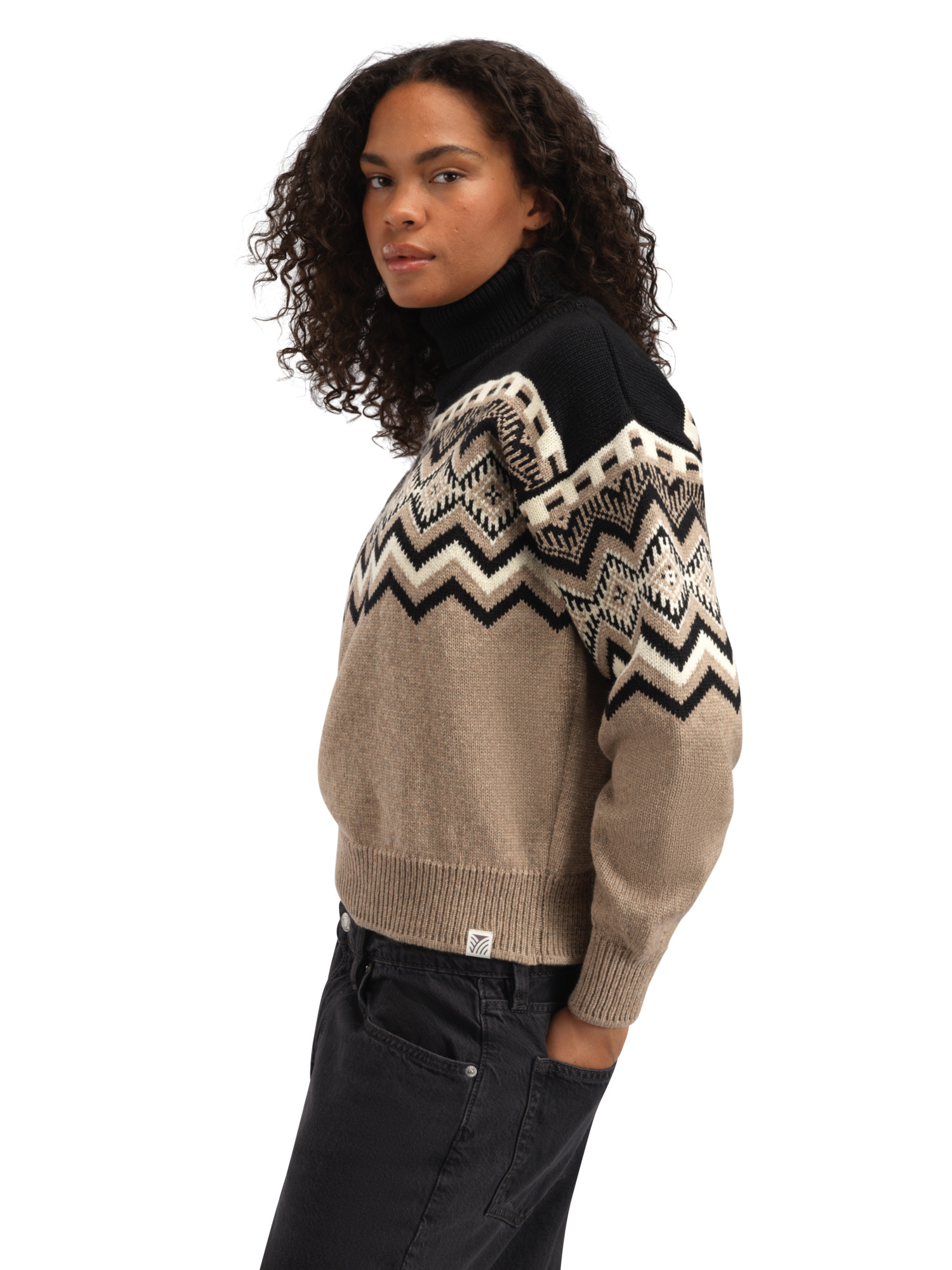 Randaberg Women’s sweater Brownmel Black Offwhite