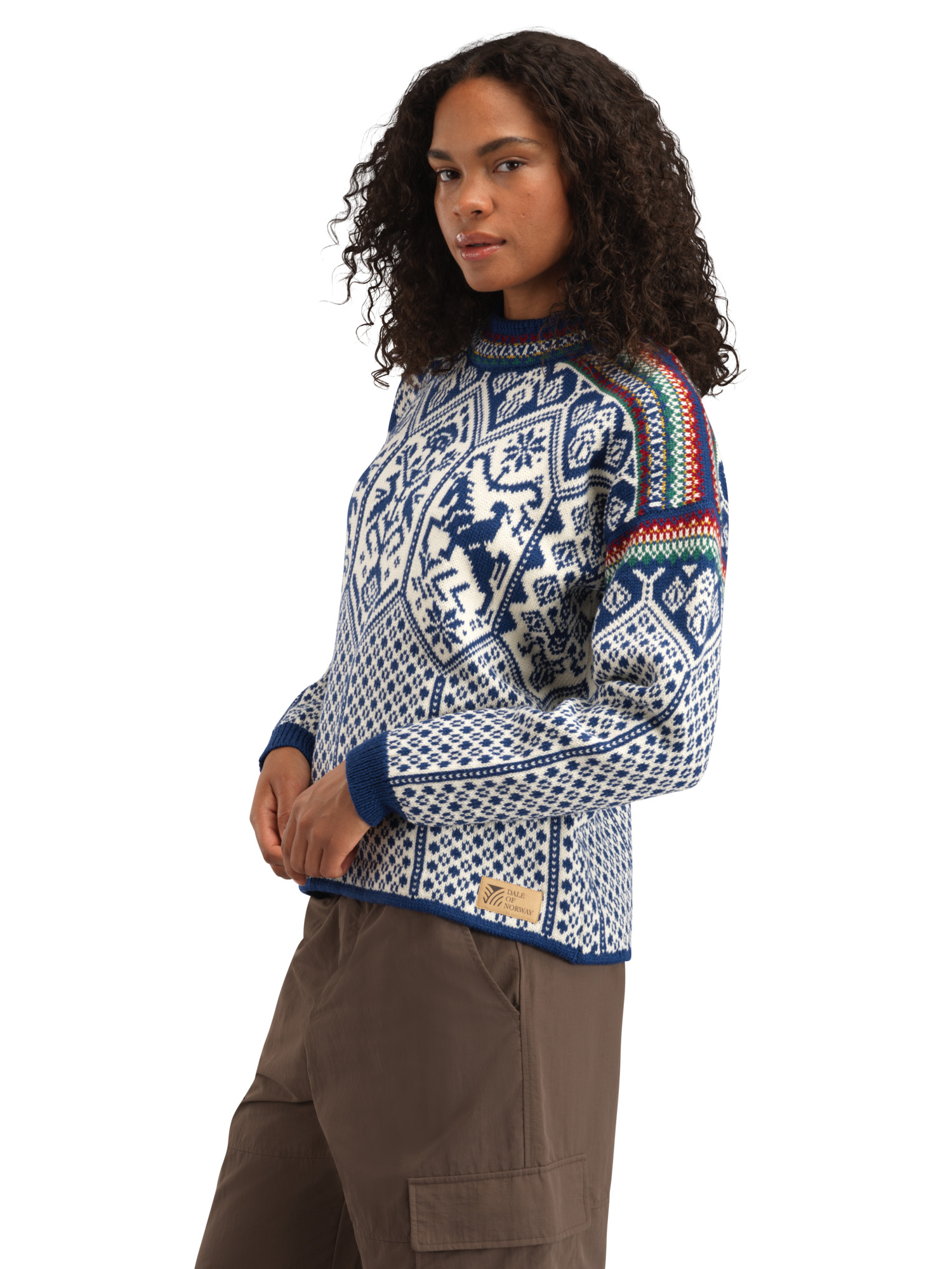 1994 Lillehammer women’s sweater Indigo Offwhite Mustard