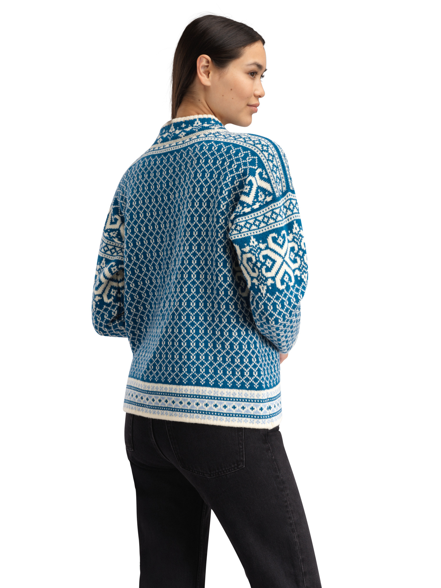 Leknes Women's Sweater Arctic Blue Offwhite