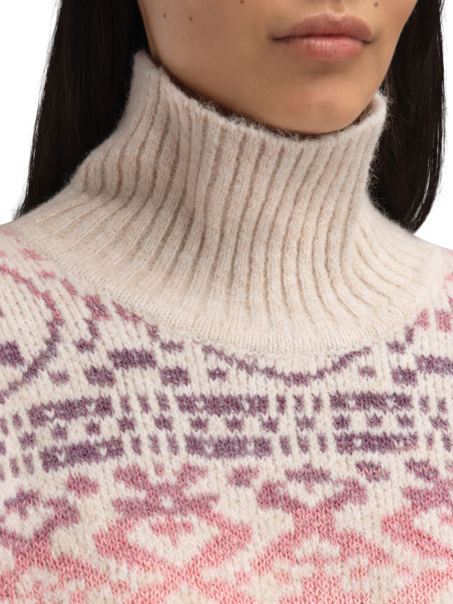 Highland Women's Sweater Offwhite  Pink Ombre